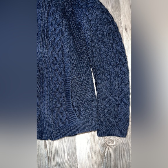 Aran Crafts Ireland 100% Merino Wool Cable Knit Side Zip Cardigan Womens S Small - Picture 3 of 9